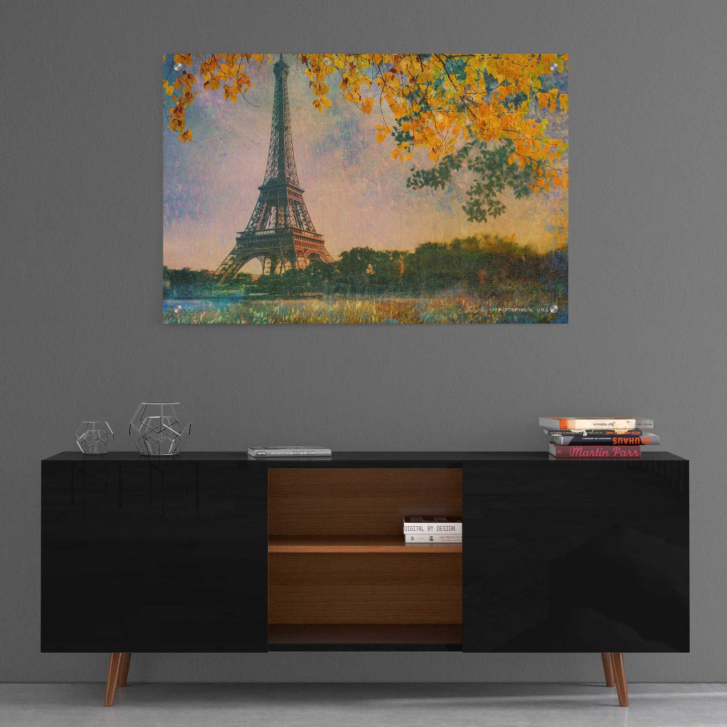 Epic Art 'Eiffel Park Sunrise' by Chris Vest, Acrylic Glass Wall Art,36x24