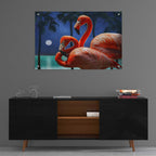 Epic Art 'Moonlight Flamingos' by Chris Vest, Acrylic Glass Wall Art,36x24