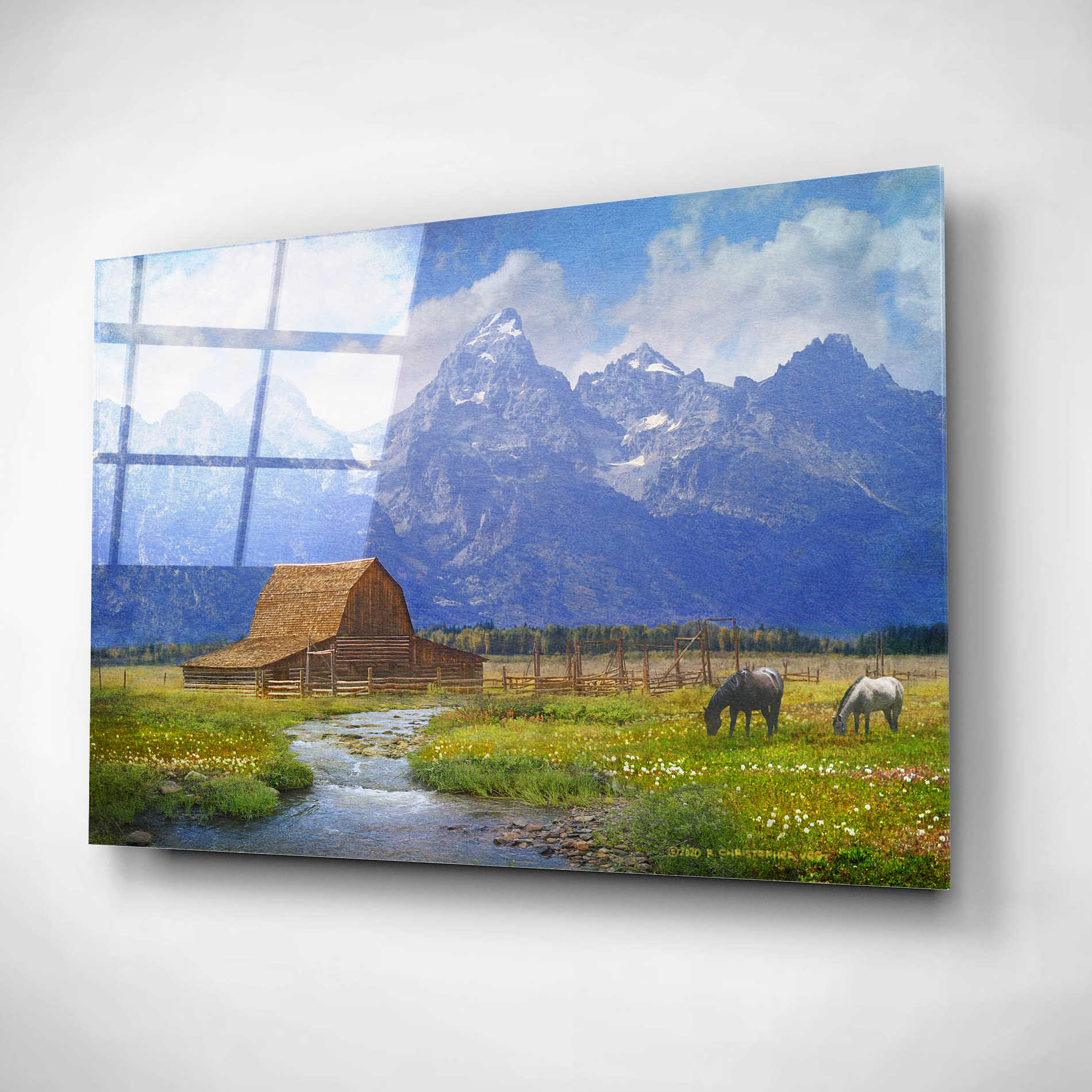 Epic Art 'Moulton Barn' by Chris Vest, Acrylic Glass Wall Art,16x12