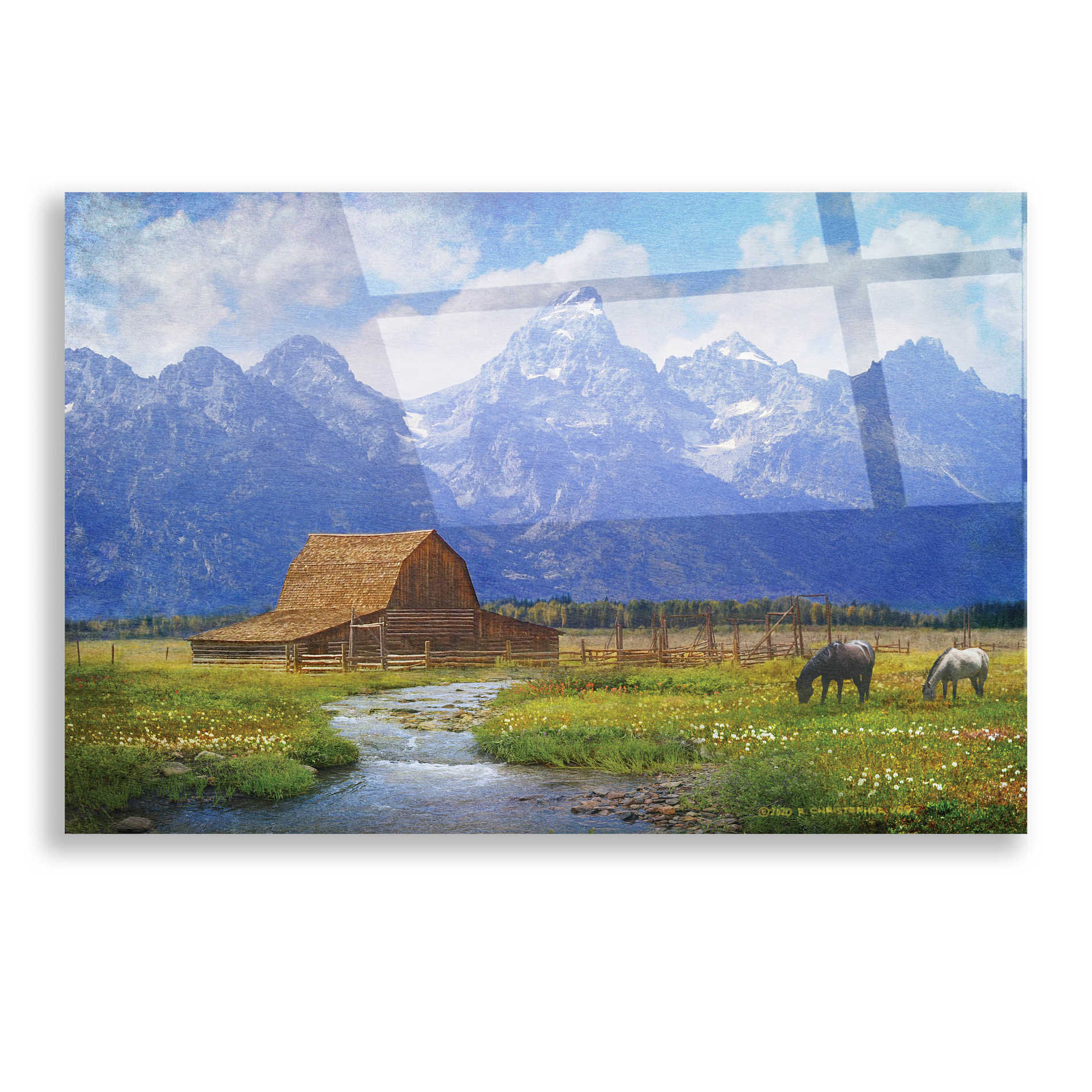 Epic Art 'Moulton Barn' by Chris Vest, Acrylic Glass Wall Art,16x12