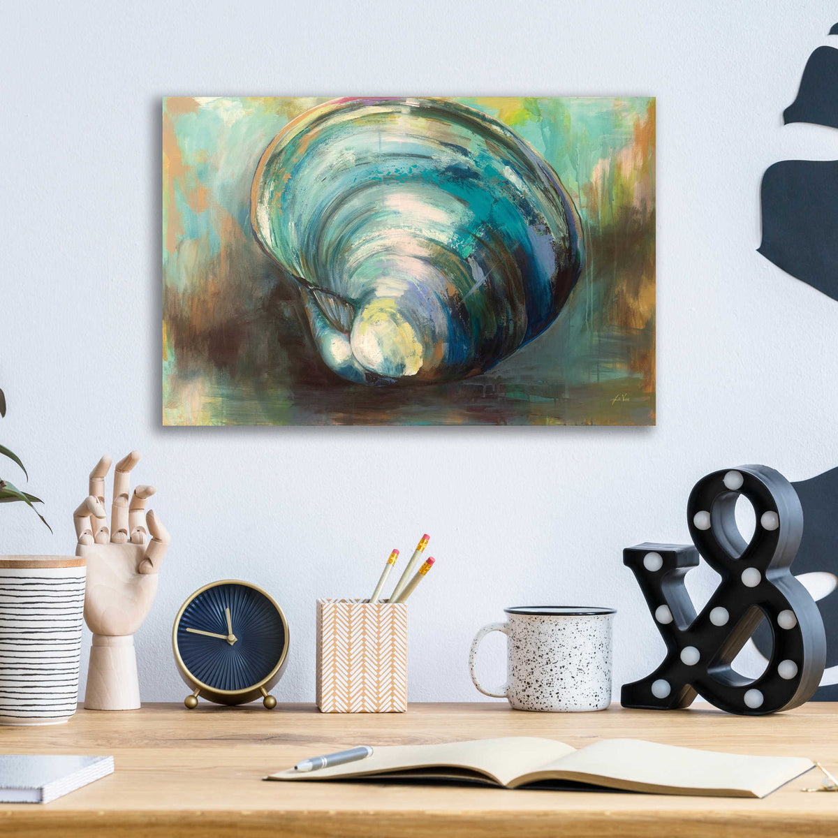 Epic Art 'Solo Quahog' by Jeanette Vertentes, Acrylic Glass Wall Art,16x12