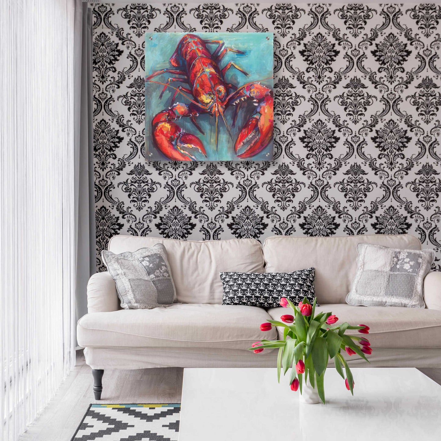 Epic Art 'Lobster' by Jeanette Vertentes, Acrylic Glass Wall Art,24x24