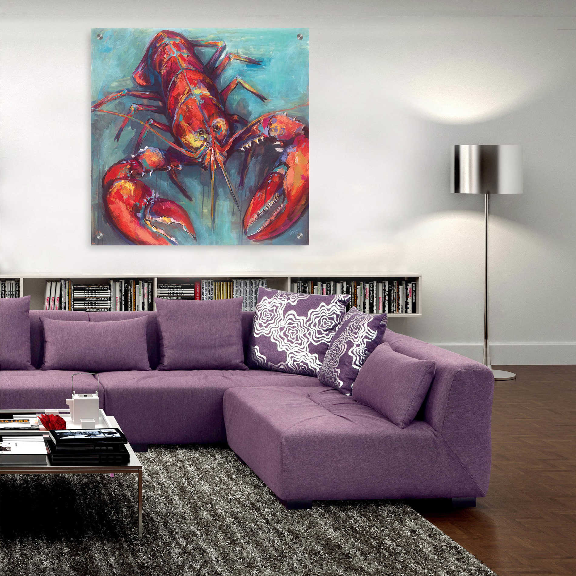 Epic Art 'Lobster' by Jeanette Vertentes, Acrylic Glass Wall Art,36x36