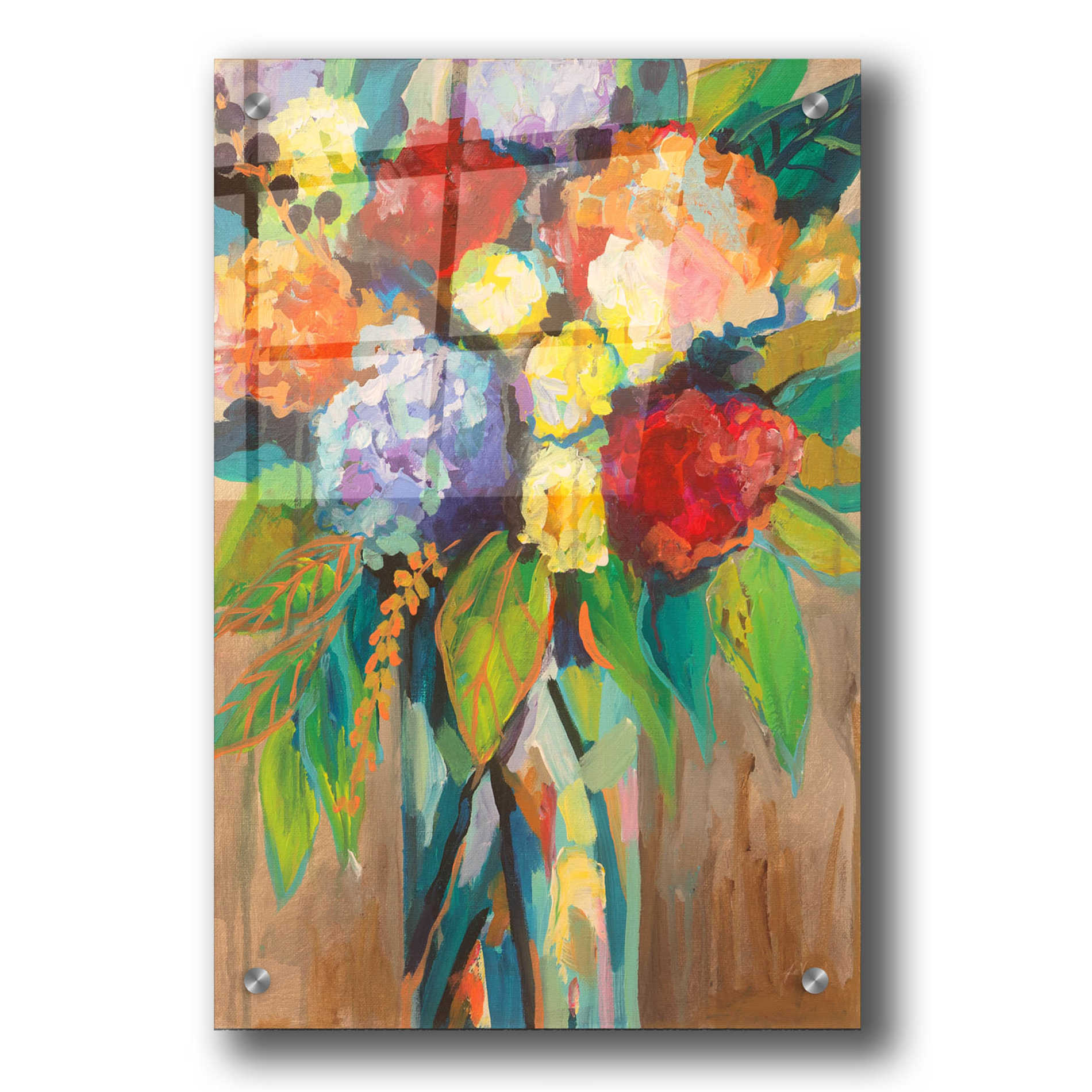 Epic Art 'Colorful' by Jeanette Vertentes, Acrylic Glass Wall Art,24x36