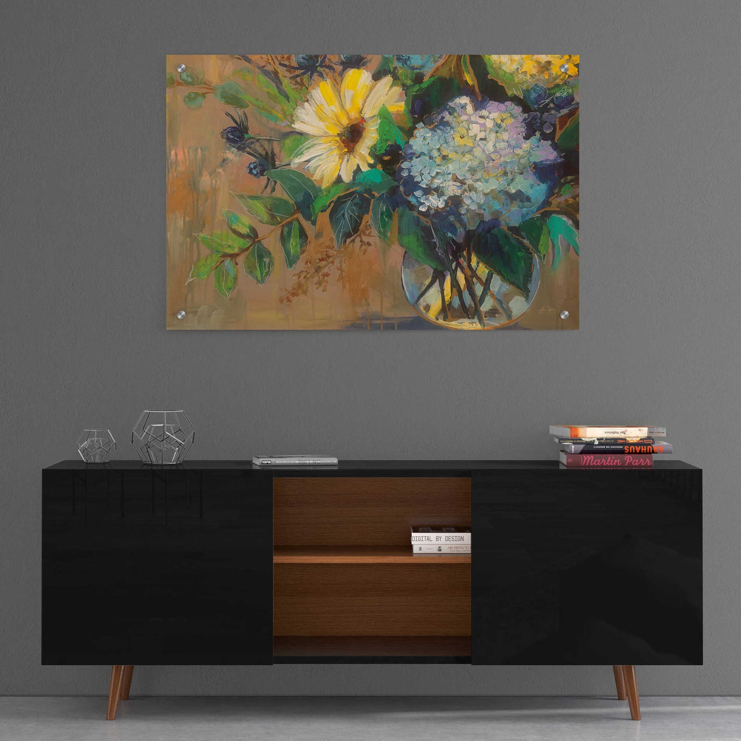Epic Art 'Glass Floral' by Jeanette Vertentes, Acrylic Glass Wall Art,36x24