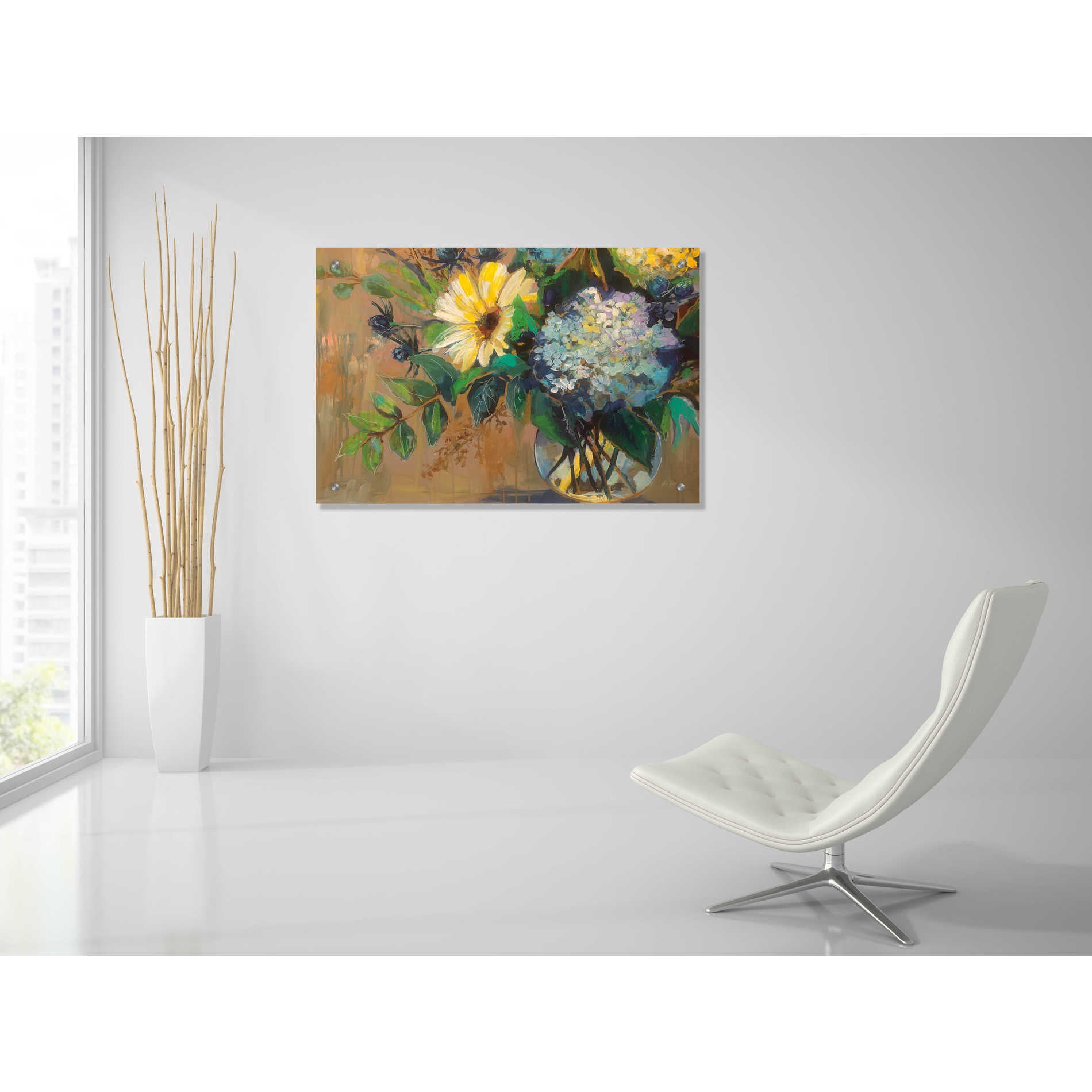 Epic Art 'Glass Floral' by Jeanette Vertentes, Acrylic Glass Wall Art,36x24