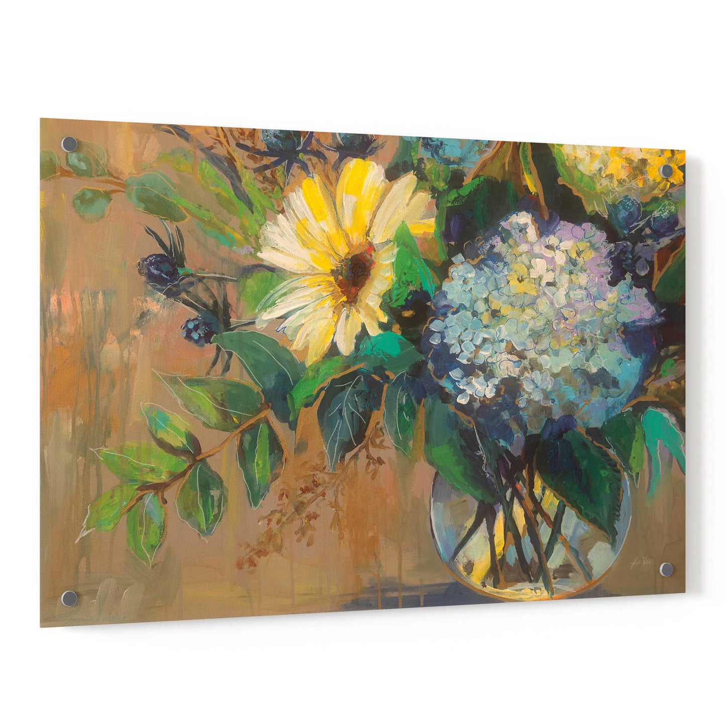 Epic Art 'Glass Floral' by Jeanette Vertentes, Acrylic Glass Wall Art,36x24