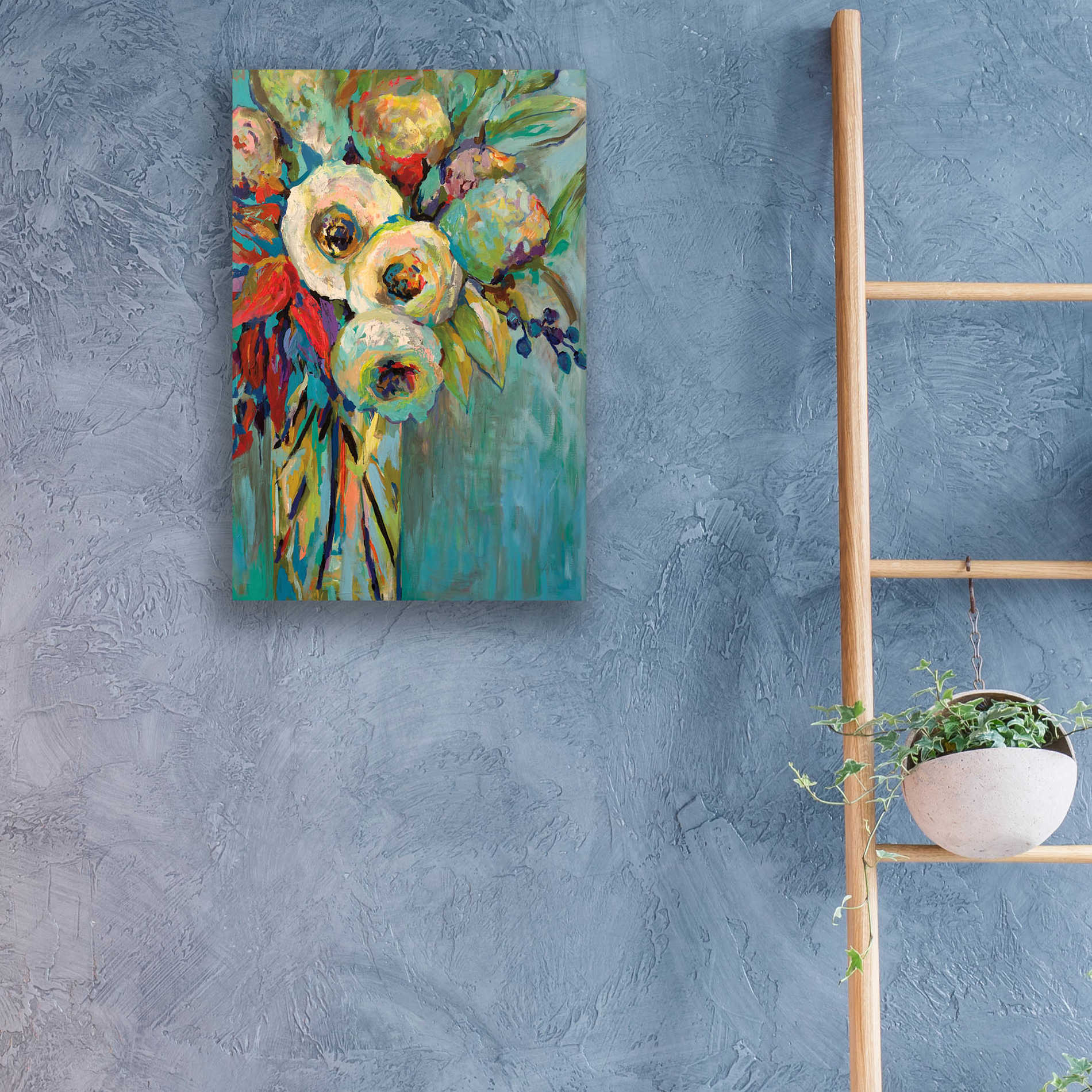 Epic Art 'Mod Floral' by Jeanette Vertentes, Acrylic Glass Wall Art,16x24