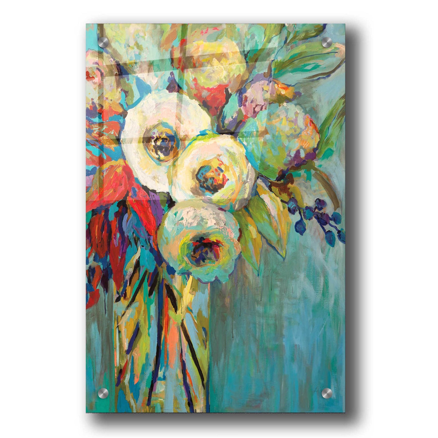 Epic Art 'Mod Floral' by Jeanette Vertentes, Acrylic Glass Wall Art,24x36