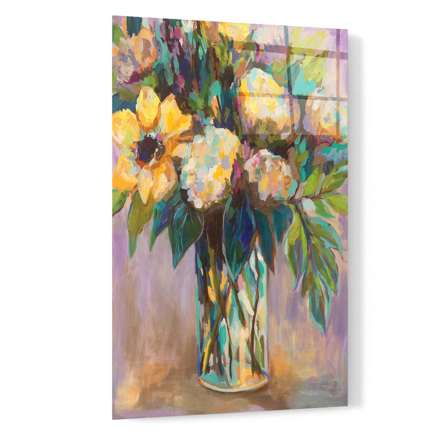 Epic Art 'Summmer Floral' by Jeanette Vertentes, Acrylic Glass Wall Art,16x24