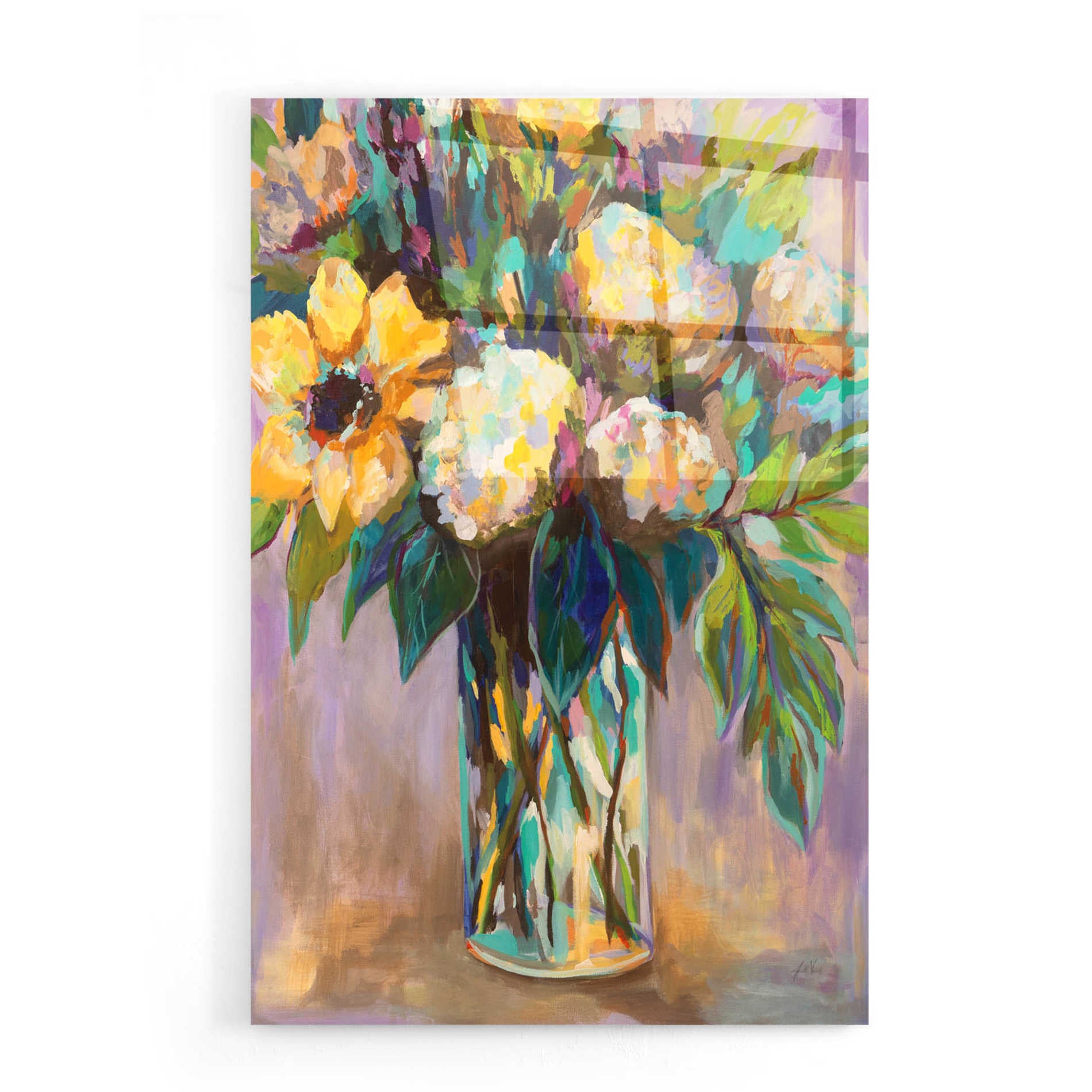 Epic Art 'Summmer Floral' by Jeanette Vertentes, Acrylic Glass Wall Art,16x24