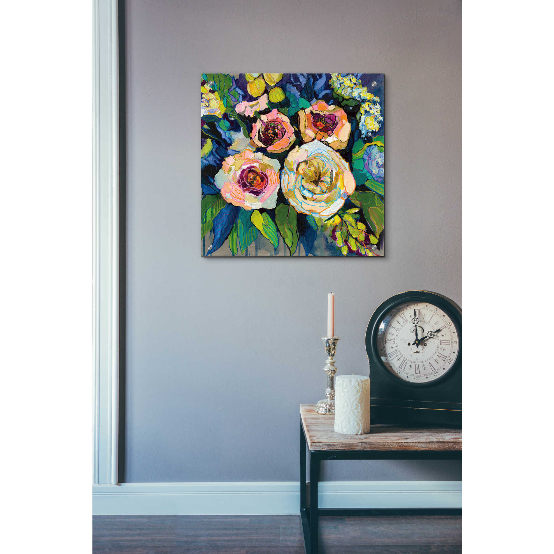 Epic Art 'Peony Garden' by Jeanette Vertentes, Acrylic Glass Wall Art,24x24