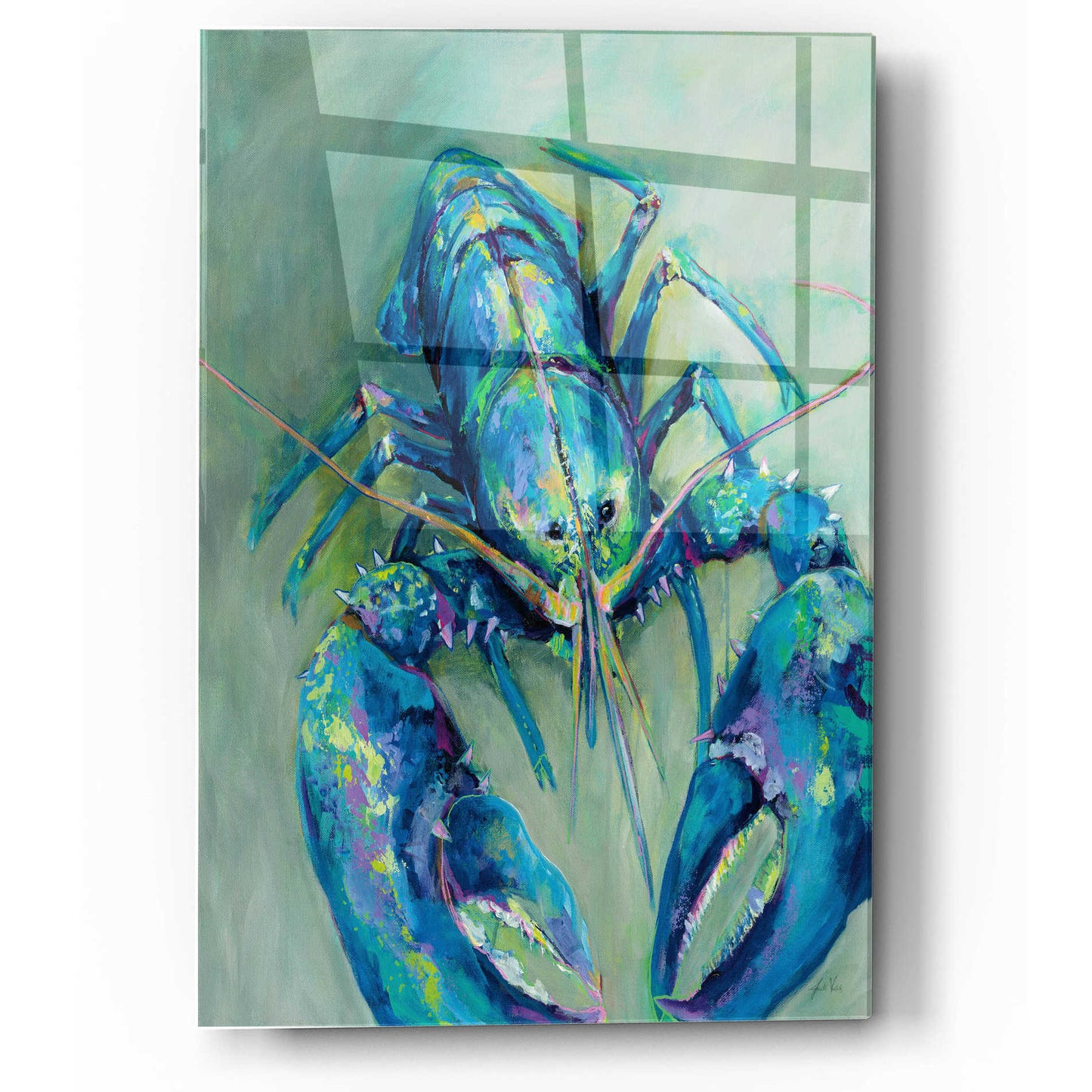 Epic Art 'Blue' by Jeanette Vertentes, Acrylic Glass Wall Art,12x16