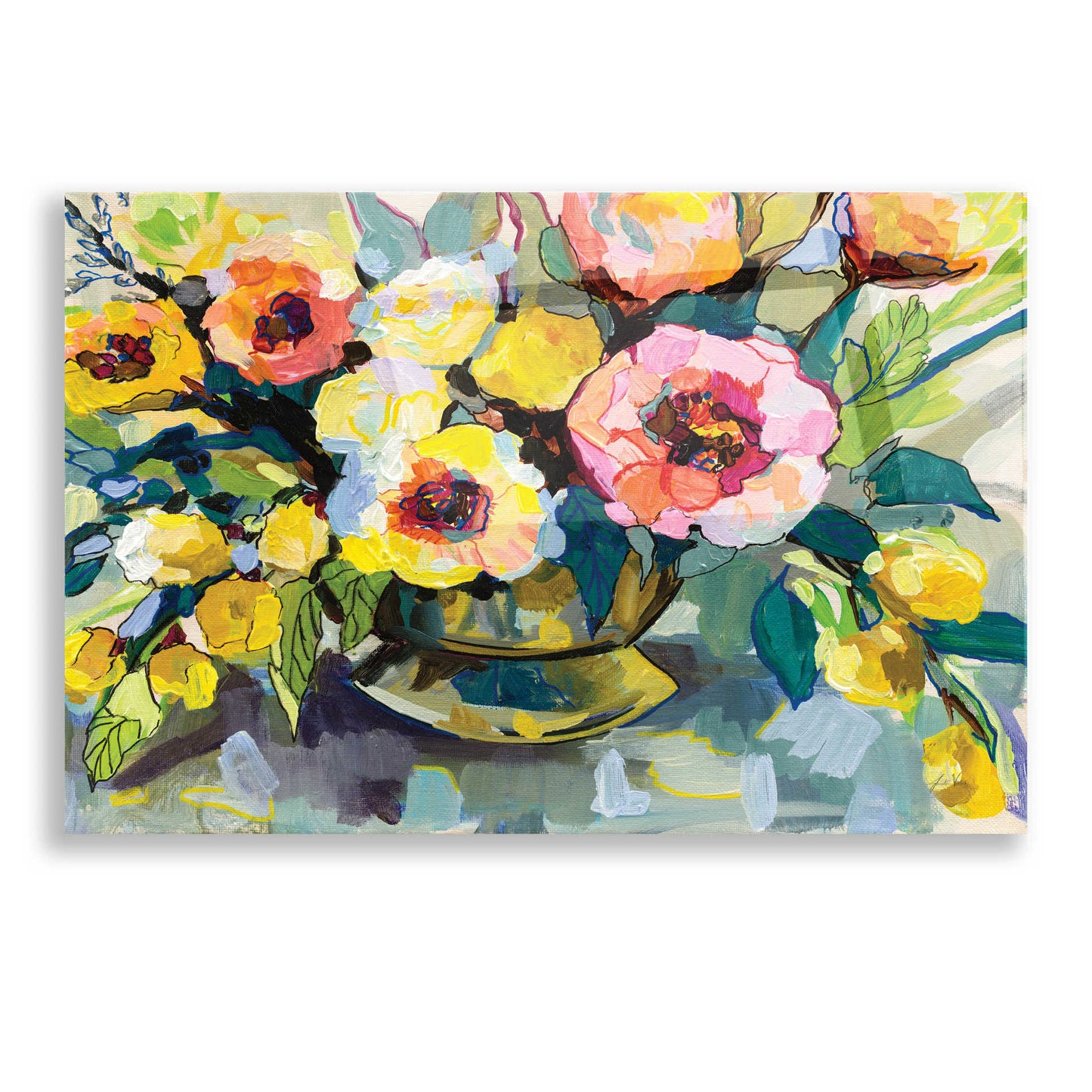 Epic Art 'Cottage Bouquet' by Jeanette Vertentes, Acrylic Glass Wall Art,16x12