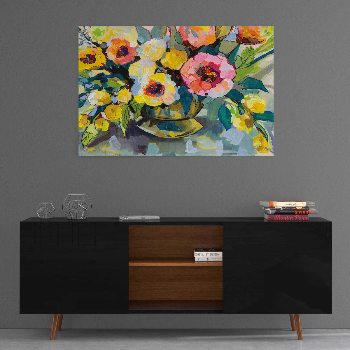 Epic Art 'Cottage Bouquet' by Jeanette Vertentes, Acrylic Glass Wall Art,36x24