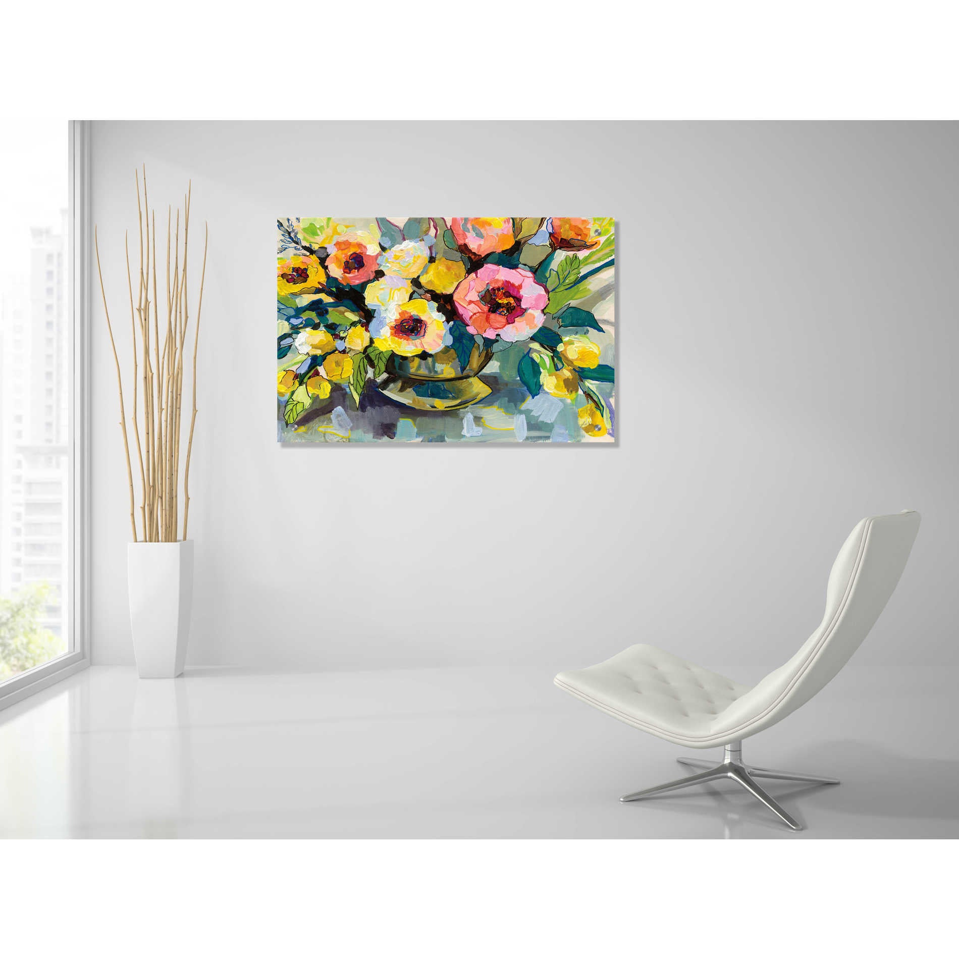 Epic Art 'Cottage Bouquet' by Jeanette Vertentes, Acrylic Glass Wall Art,36x24