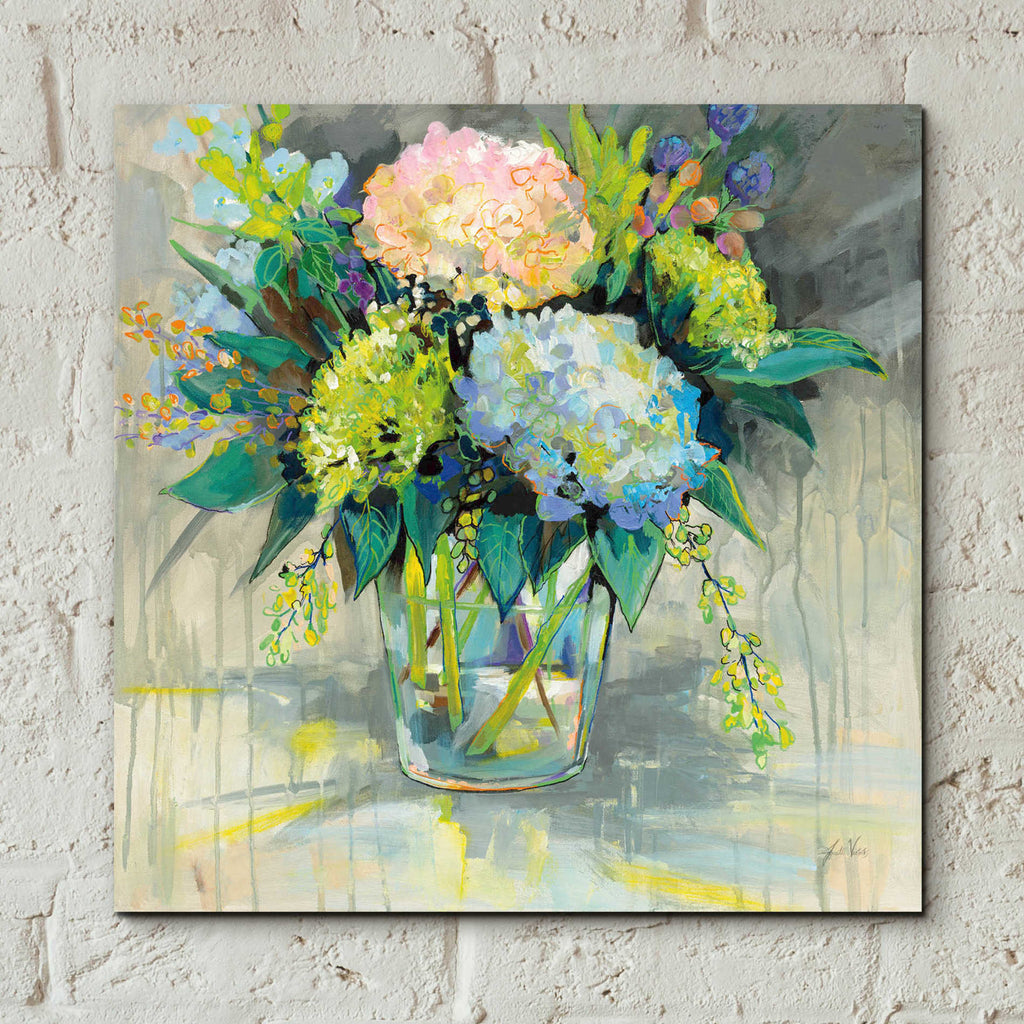 Epic Art 'Hydrangeas from the Garden' by Jeanette Vertentes, Acrylic Glass Wall Art,12x12