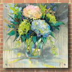 Epic Art 'Hydrangeas from the Garden' by Jeanette Vertentes, Acrylic Glass Wall Art,36x36