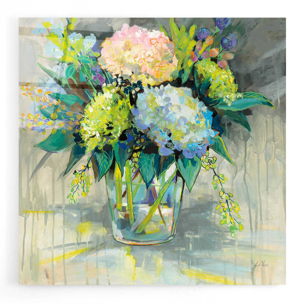 Epic Art 'Hydrangeas from the Garden' by Jeanette Vertentes, Acrylic Glass Wall Art