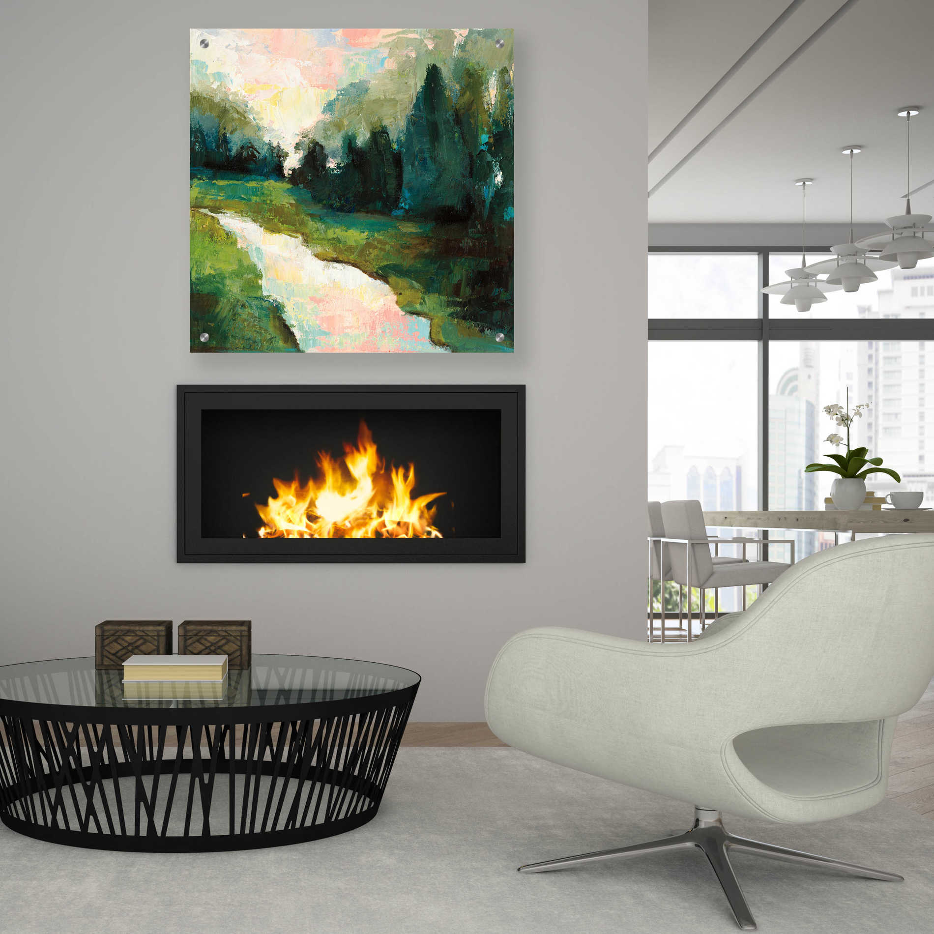 Epic Art 'River Walk' by Jeanette Vertentes, Acrylic Glass Wall Art,36x36