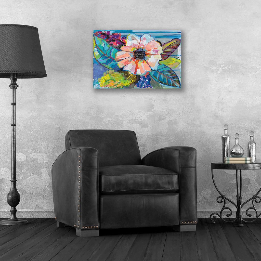 Epic Art 'Island Flowers' by Jeanette Vertentes, Acrylic Glass Wall Art,24x16