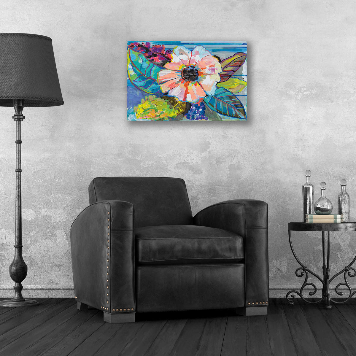 Epic Art 'Island Flowers' by Jeanette Vertentes, Acrylic Glass Wall Art,24x16