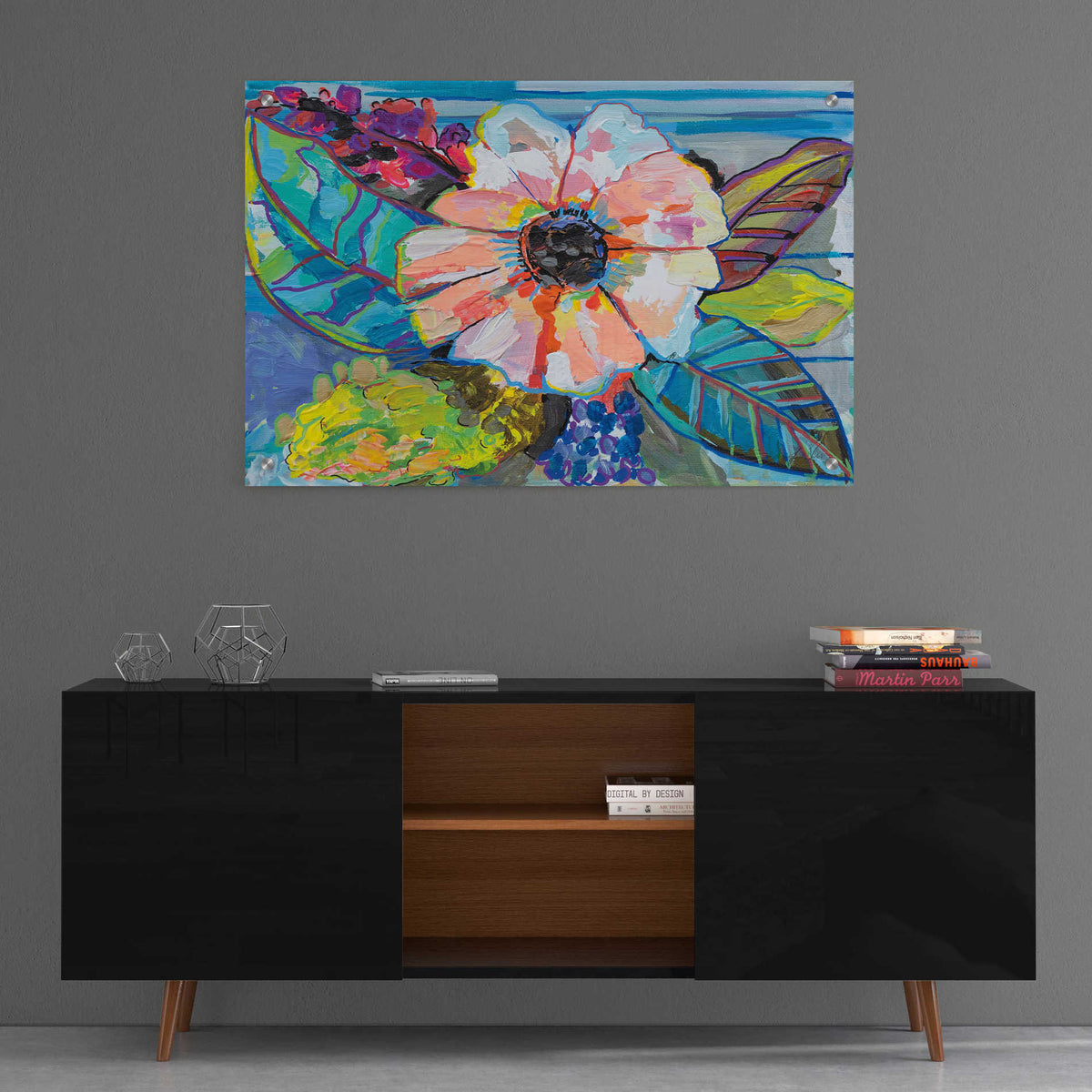 Epic Art 'Island Flowers' by Jeanette Vertentes, Acrylic Glass Wall Art,36x24