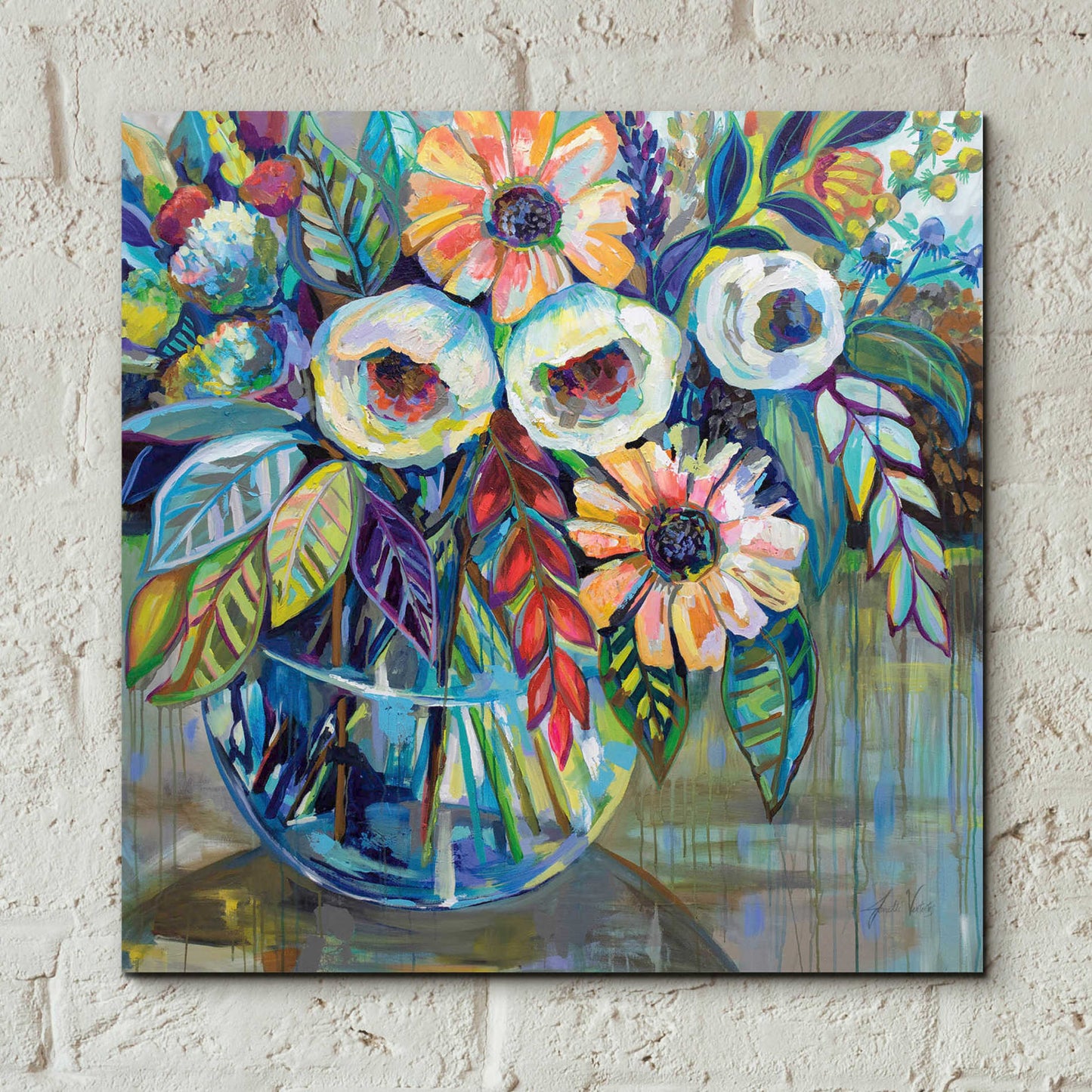 Epic Art 'Joy' by Jeanette Vertentes, Acrylic Glass Wall Art,12x12