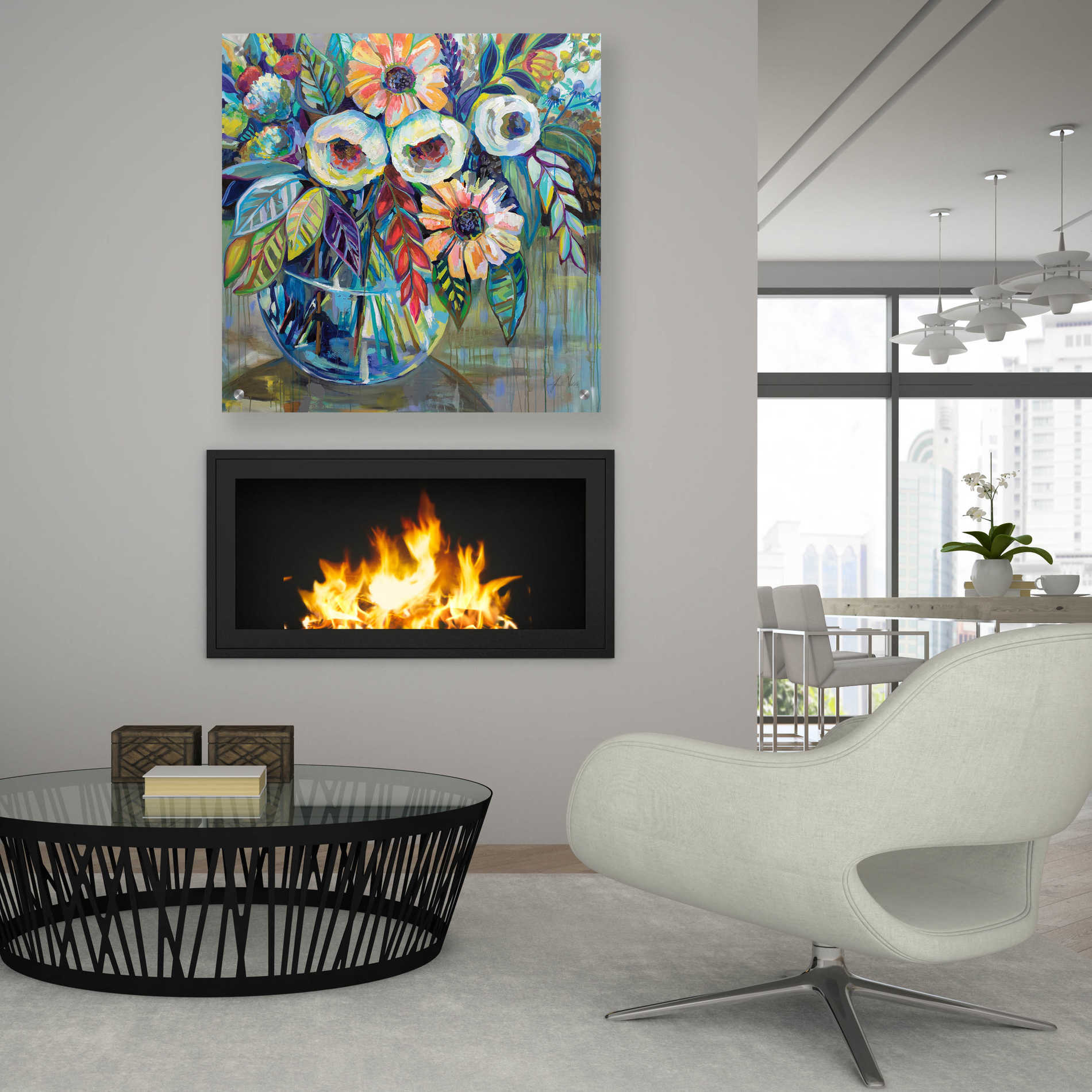 Epic Art 'Joy' by Jeanette Vertentes, Acrylic Glass Wall Art,36x36