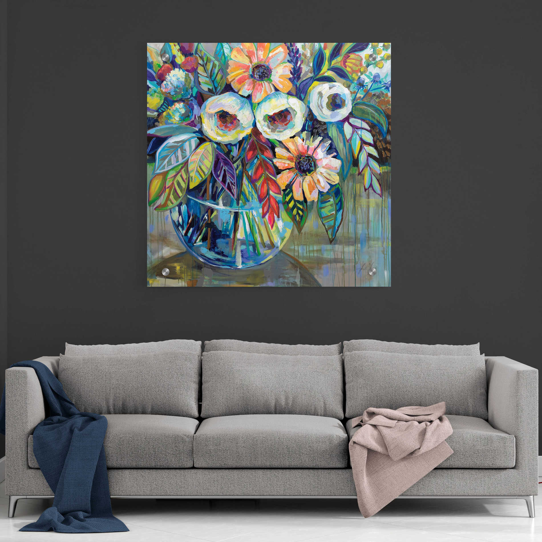 Epic Art 'Joy' by Jeanette Vertentes, Acrylic Glass Wall Art,36x36
