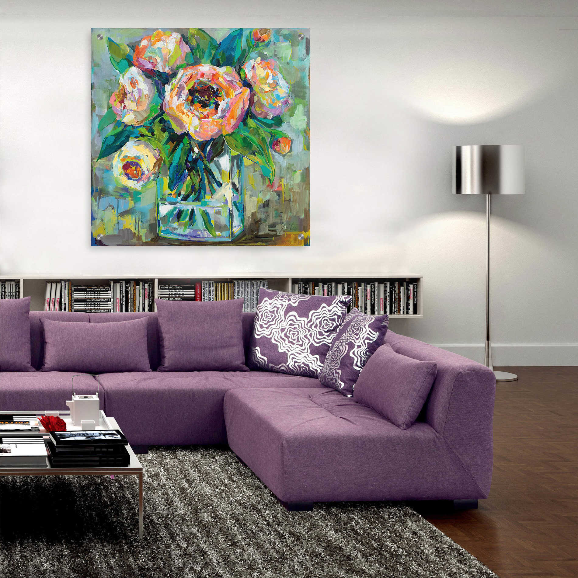 Epic Art 'Pink' by Jeanette Vertentes, Acrylic Glass Wall Art,36x36