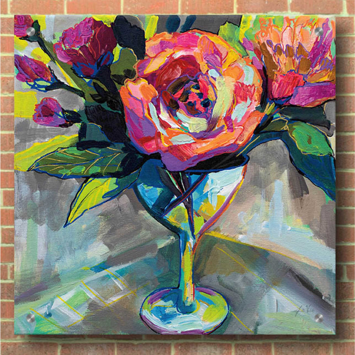 Epic Art 'Summer Cocktail' by Jeanette Vertentes, Acrylic Glass Wall Art,36x36
