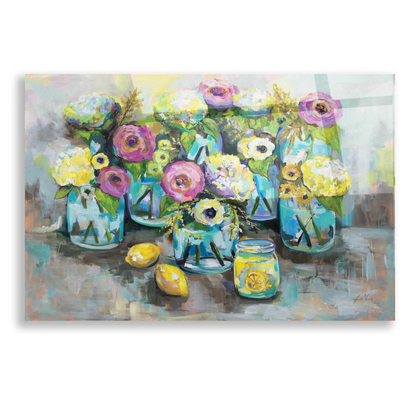 Epic Art 'When Life Gives You Lemons' by Jeanette Vertentes, Acrylic Glass Wall Art,16x12