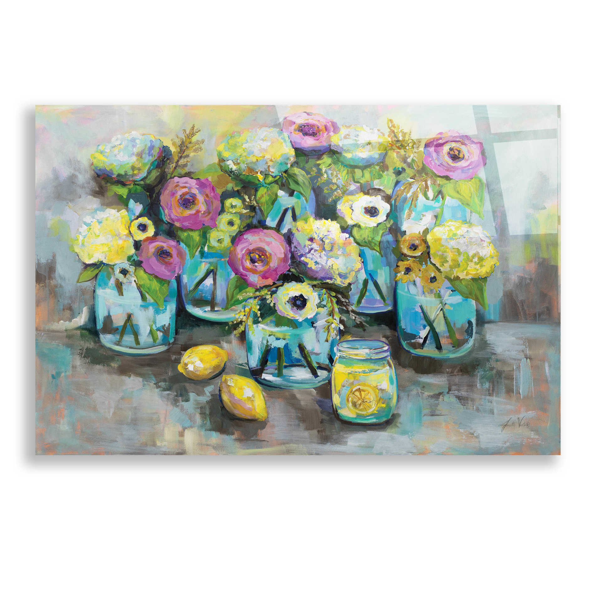 Epic Art 'When Life Gives You Lemons' by Jeanette Vertentes, Acrylic Glass Wall Art,24x16