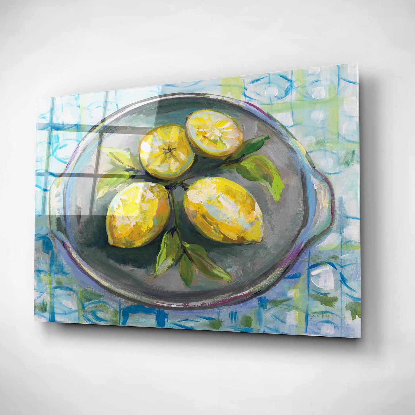 Epic Art 'Lemons' by Jeanette Vertentes, Acrylic Glass Wall Art,16x12