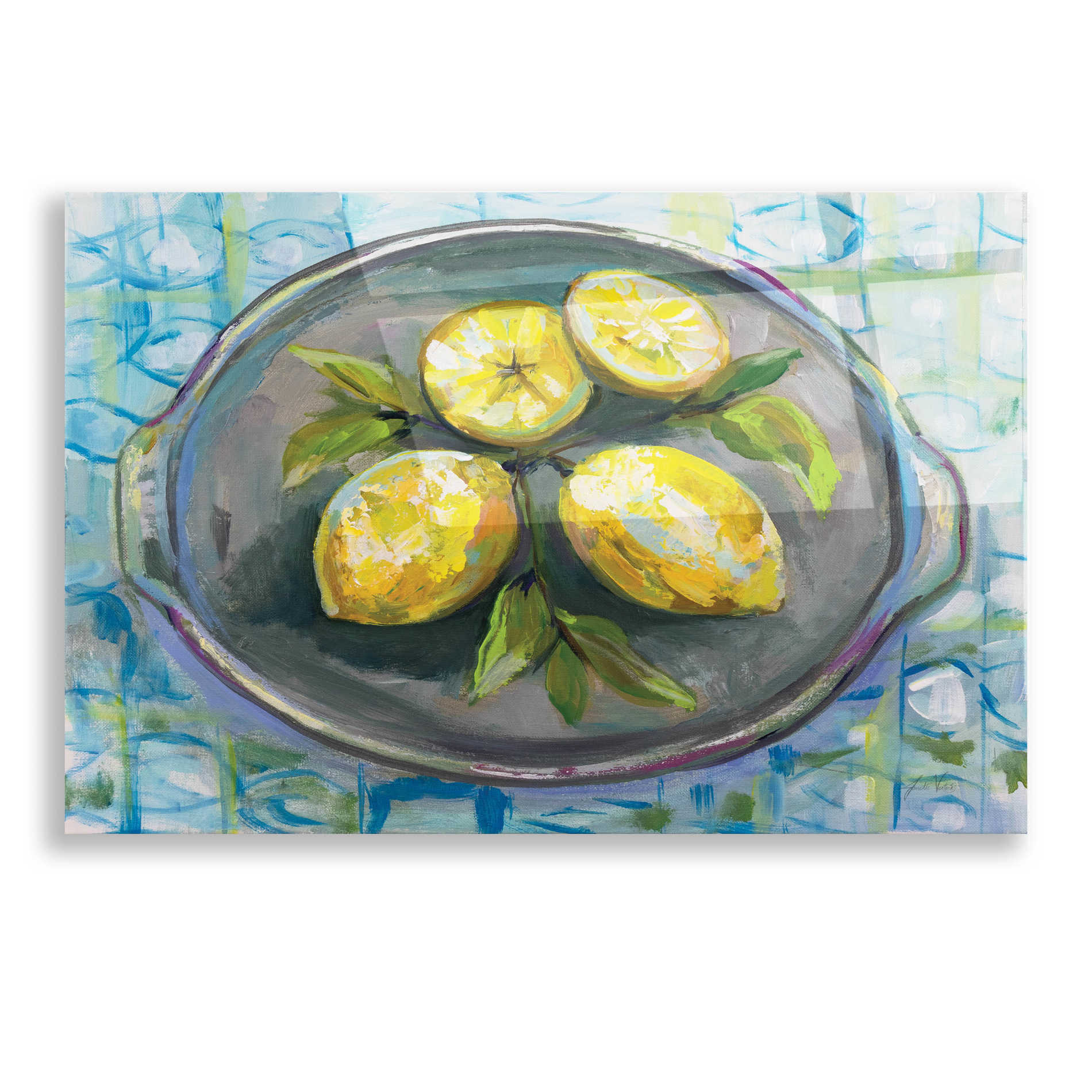 Epic Art 'Lemons' by Jeanette Vertentes, Acrylic Glass Wall Art,16x12