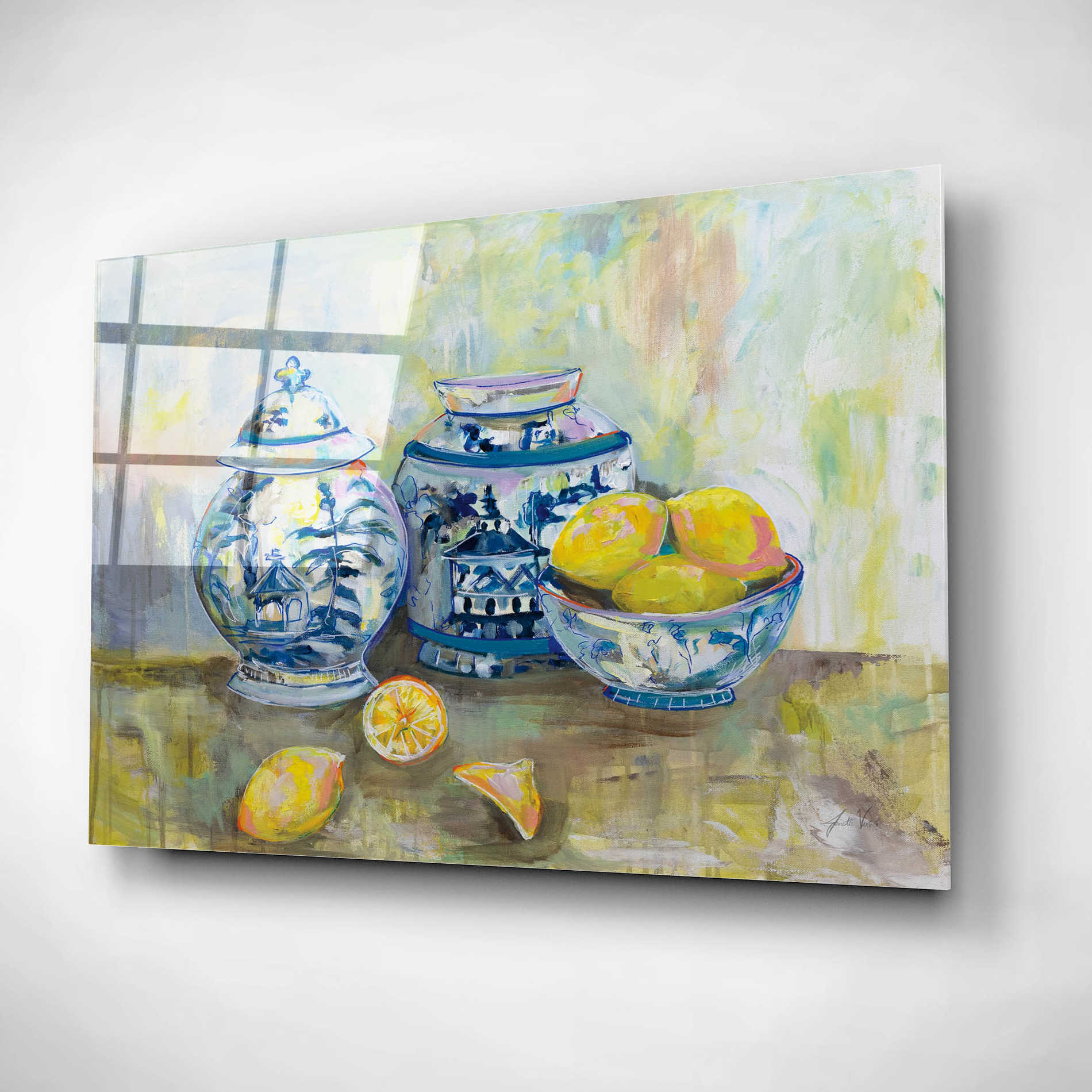 Epic Art 'Lemon Life' by Jeanette Vertentes, Acrylic Glass Wall Art,16x12
