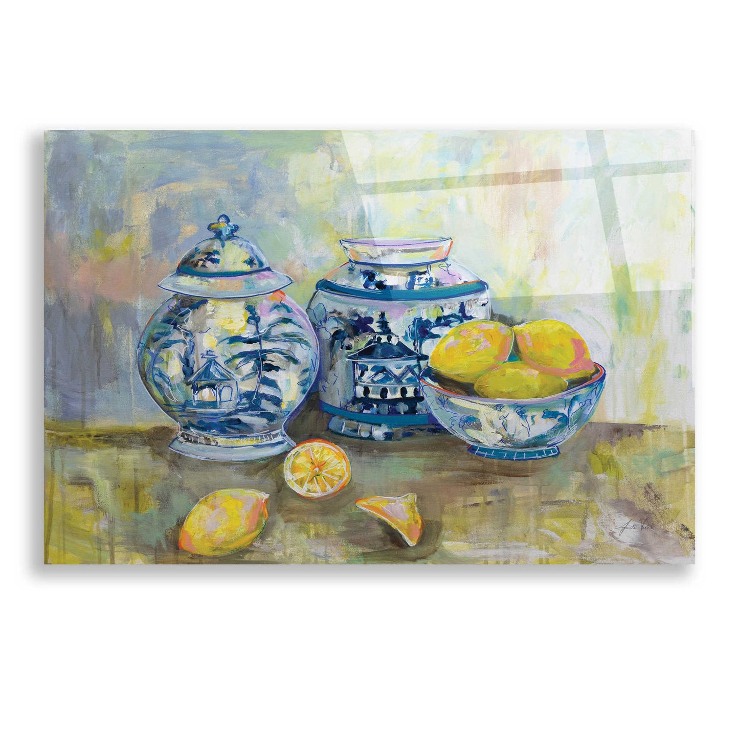 Epic Art 'Lemon Life' by Jeanette Vertentes, Acrylic Glass Wall Art,24x16