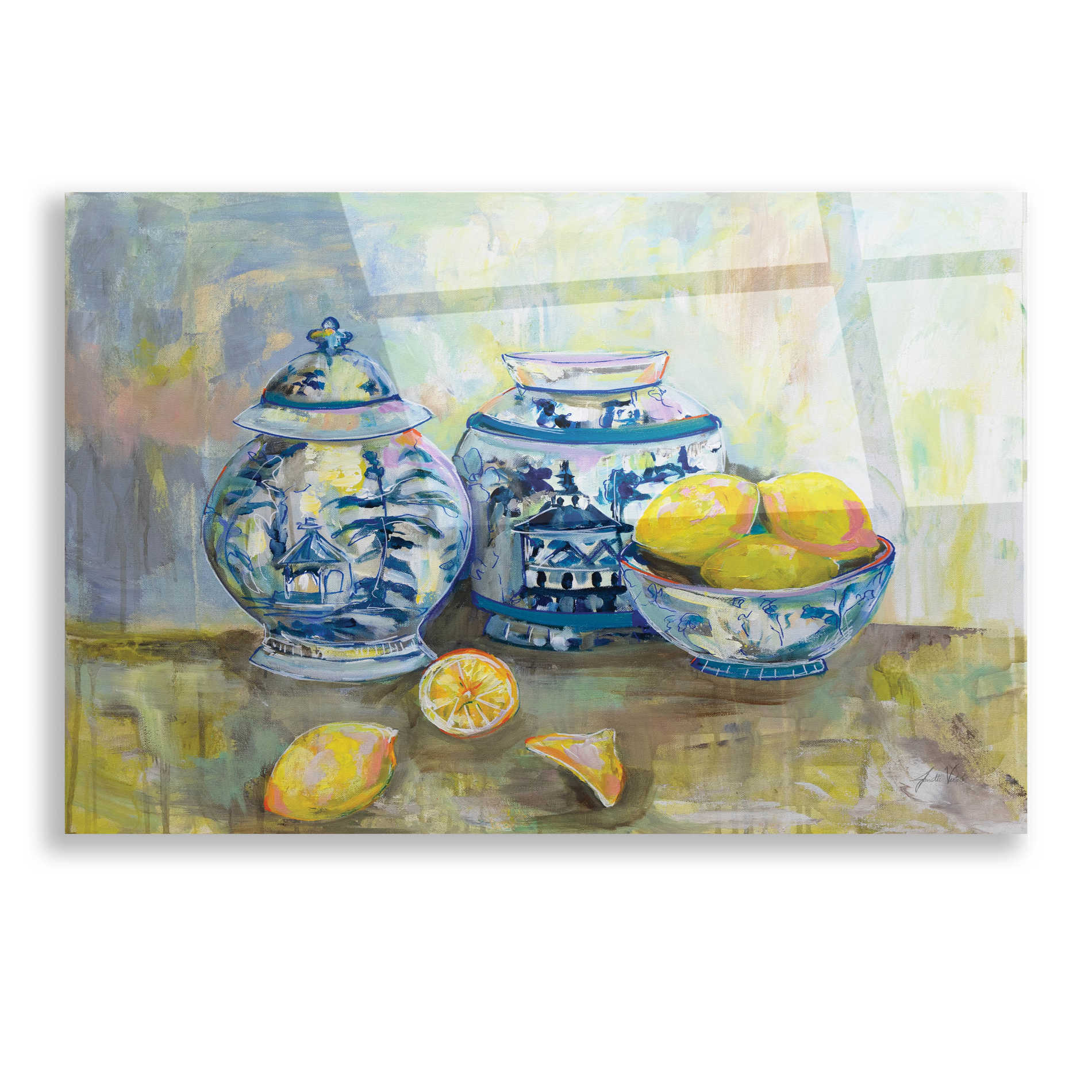 Epic Art 'Lemon Life' by Jeanette Vertentes, Acrylic Glass Wall Art