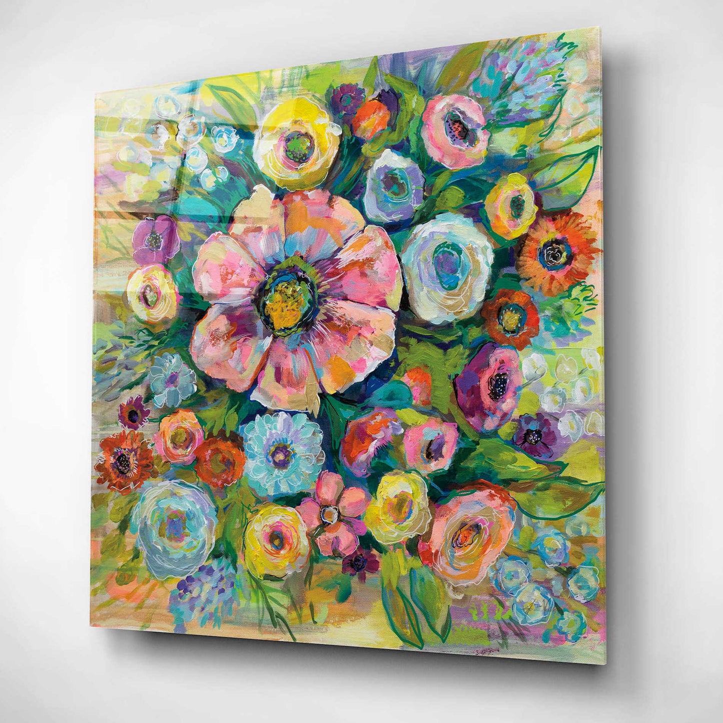 Epic Art 'Floral Fireworks' by Jeanette Vertentes, Acrylic Glass Wall Art,12x12