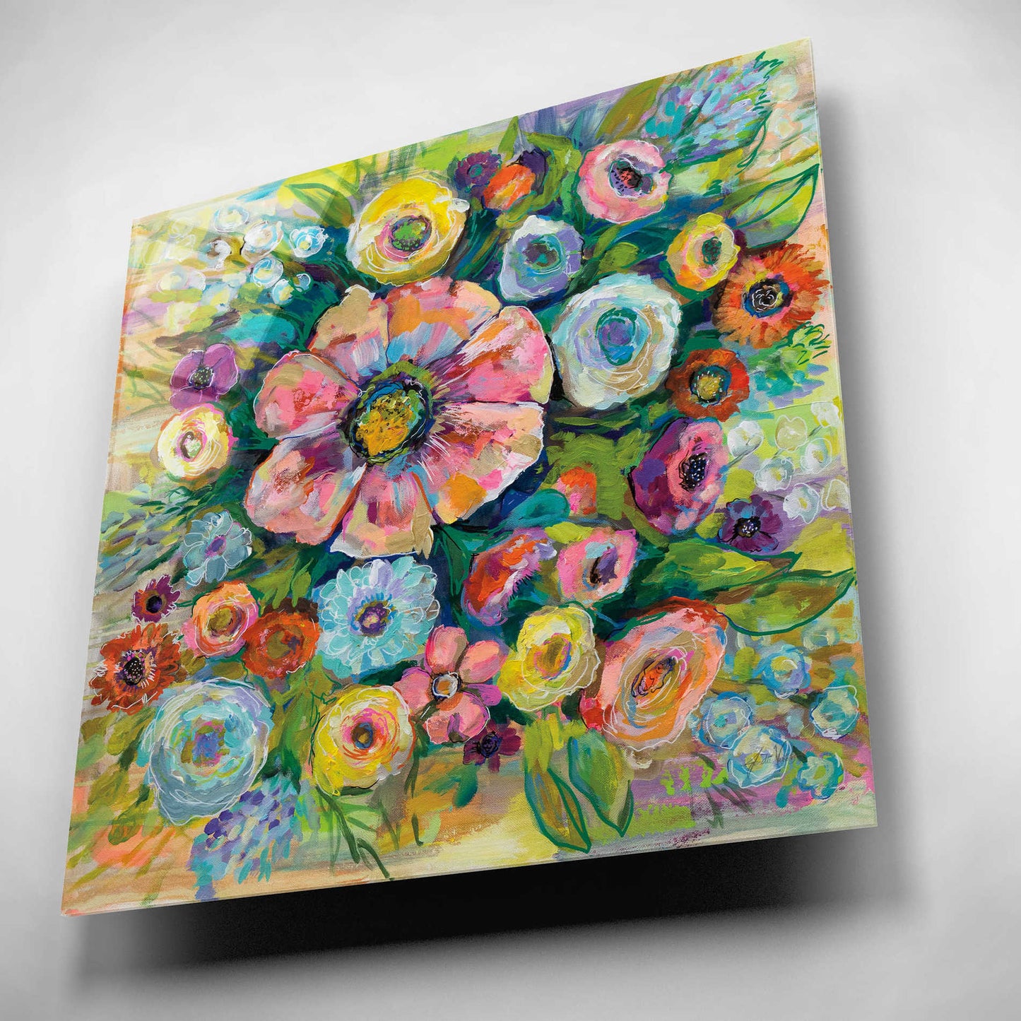 Epic Art 'Floral Fireworks' by Jeanette Vertentes, Acrylic Glass Wall Art,12x12