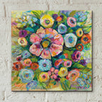 Epic Art 'Floral Fireworks' by Jeanette Vertentes, Acrylic Glass Wall Art,12x12
