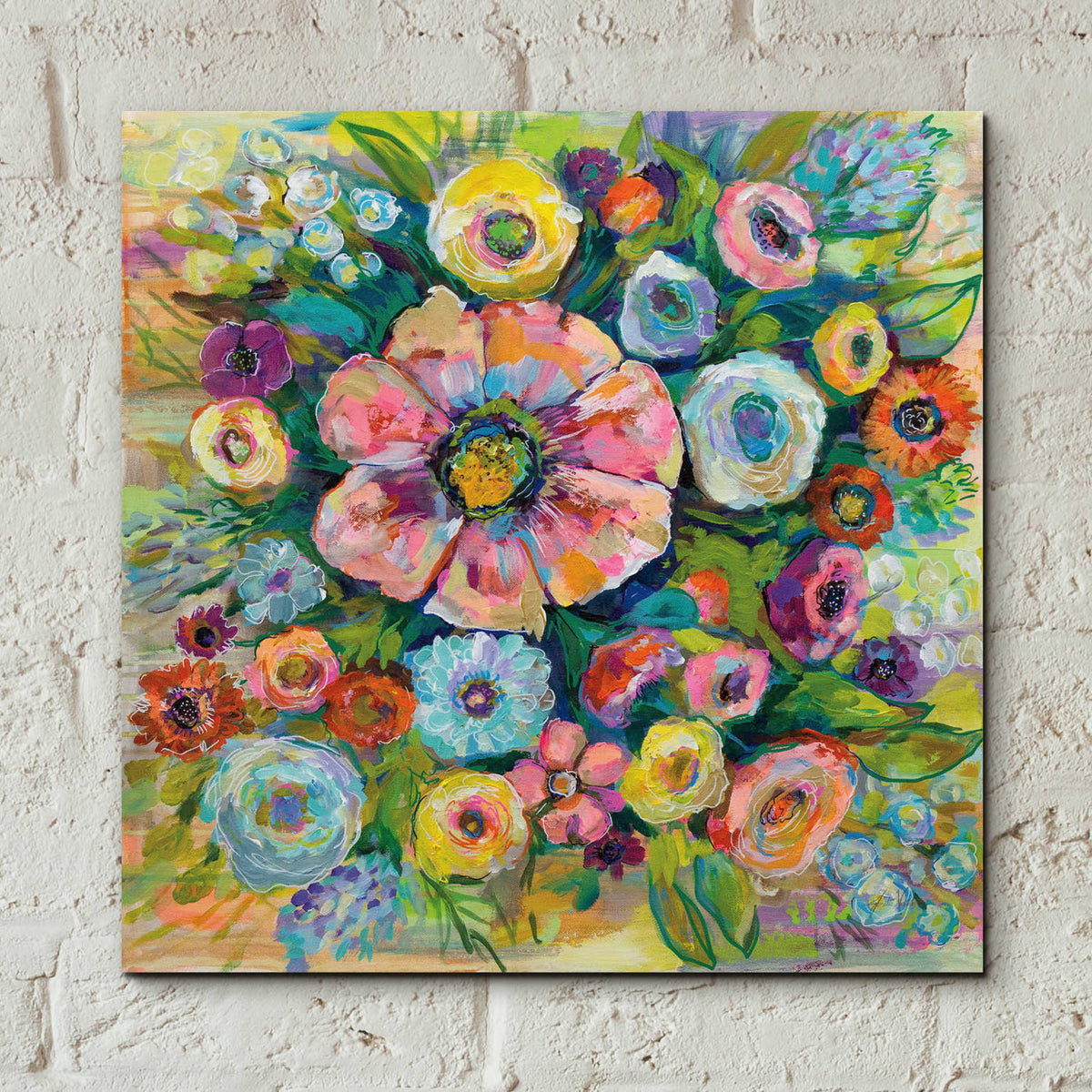 Epic Art 'Floral Fireworks' by Jeanette Vertentes, Acrylic Glass Wall Art,12x12