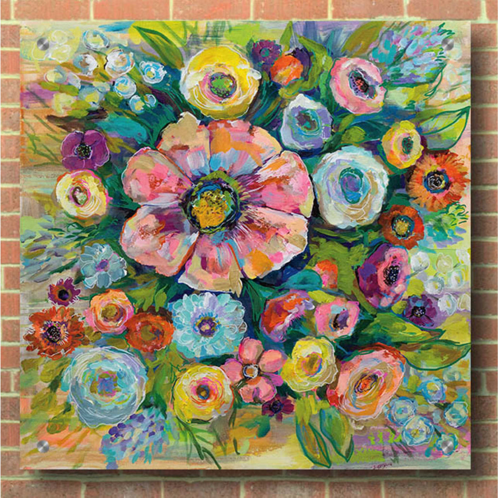 Epic Art 'Floral Fireworks' by Jeanette Vertentes, Acrylic Glass Wall Art,36x36