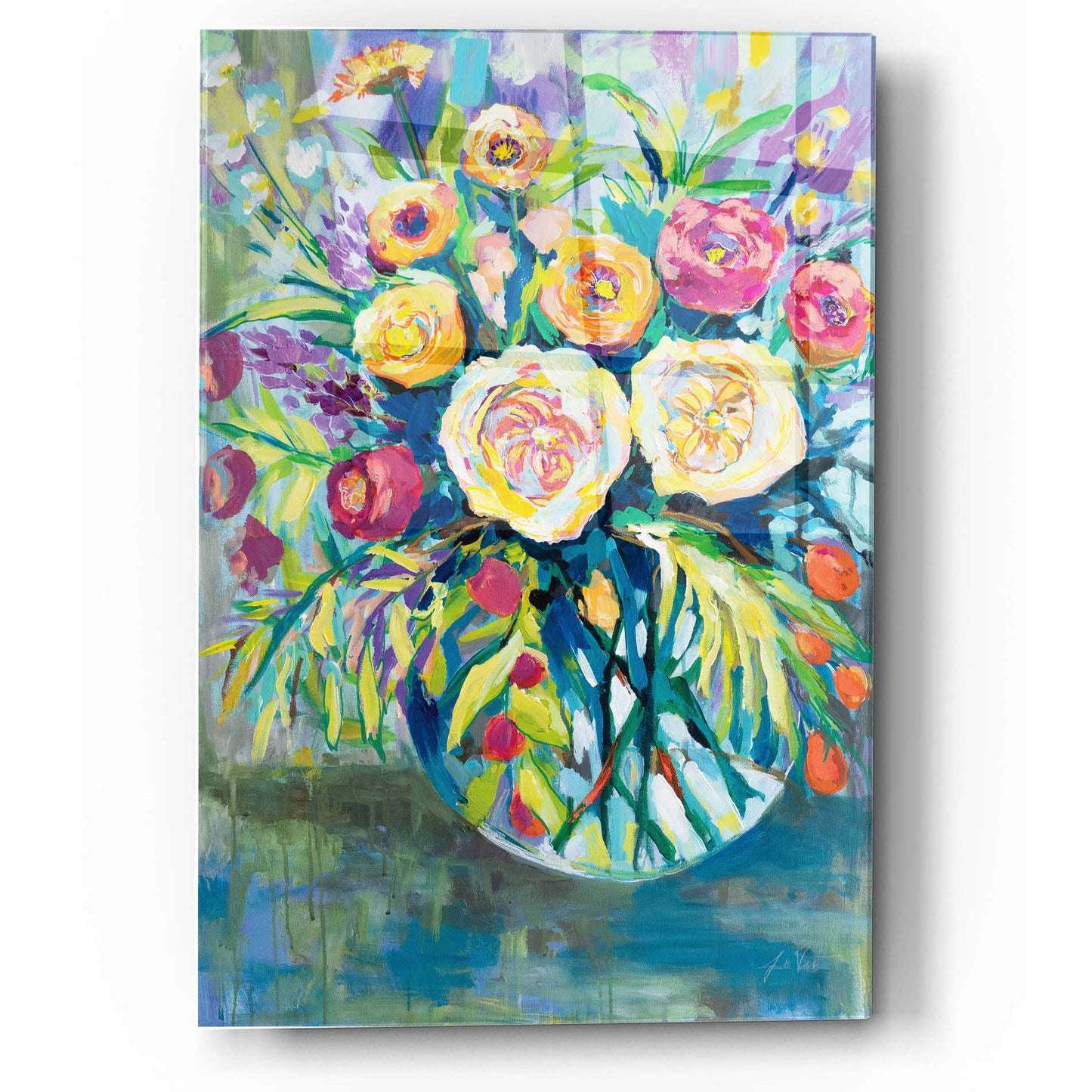 Epic Art 'Summer Joy' by Jeanette Vertentes, Acrylic Glass Wall Art,12x16