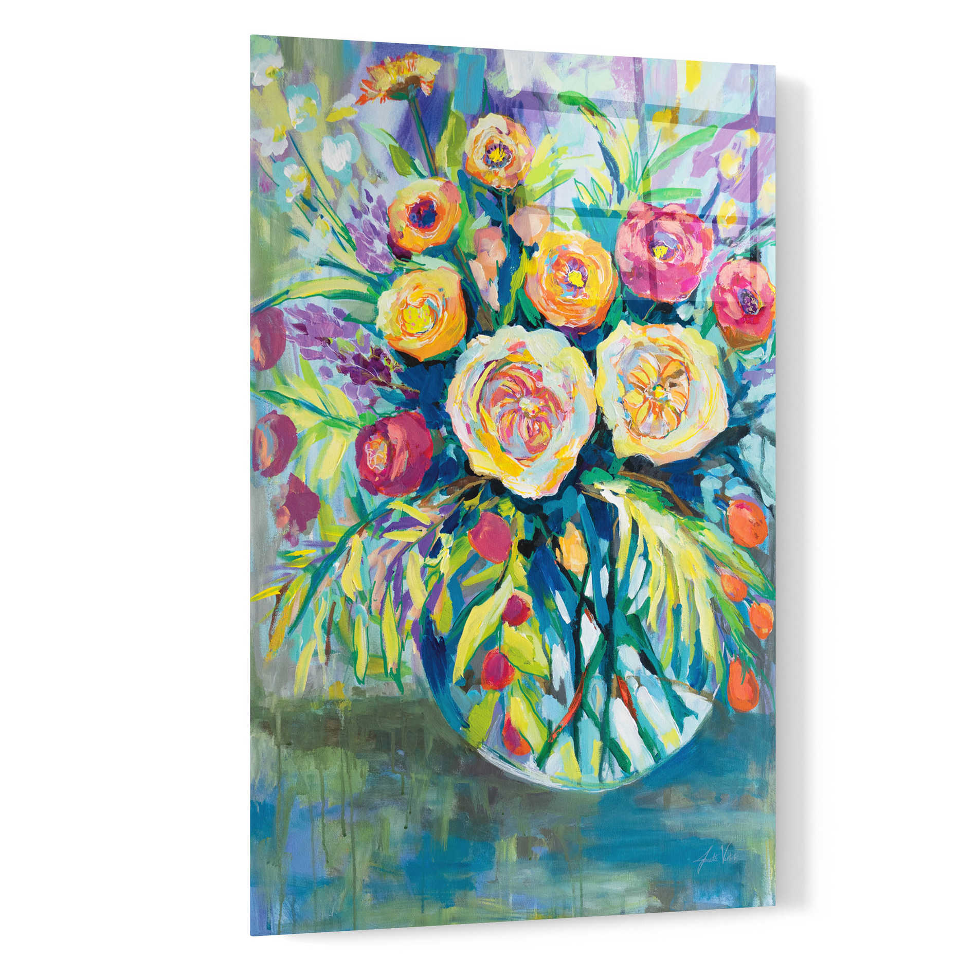 Epic Art 'Summer Joy' by Jeanette Vertentes, Acrylic Glass Wall Art,16x24