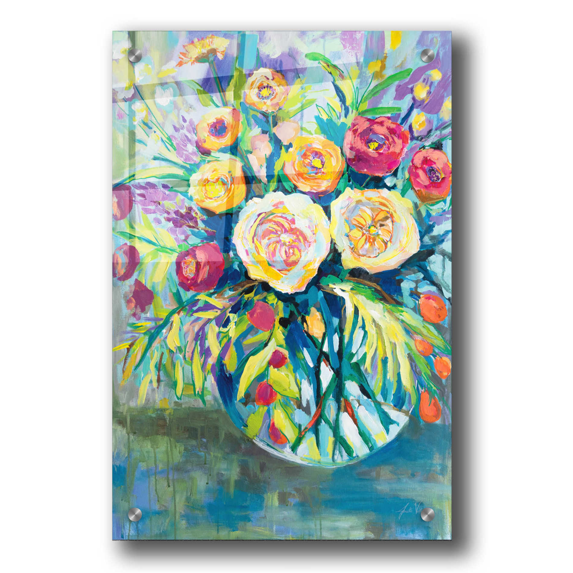 Epic Art 'Summer Joy' by Jeanette Vertentes, Acrylic Glass Wall Art,24x36