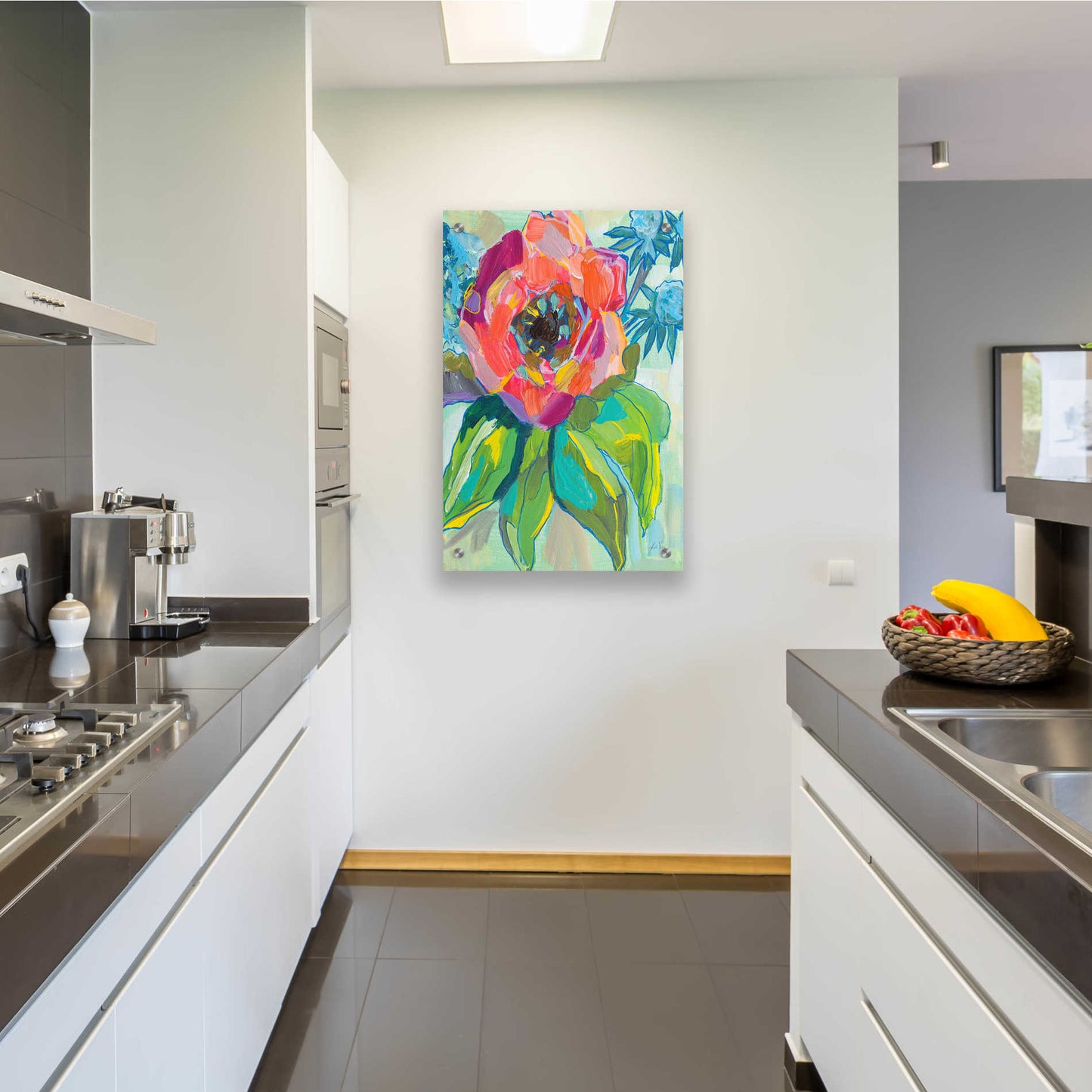Epic Art 'Poppy' by Jeanette Vertentes, Acrylic Glass Wall Art,24x36
