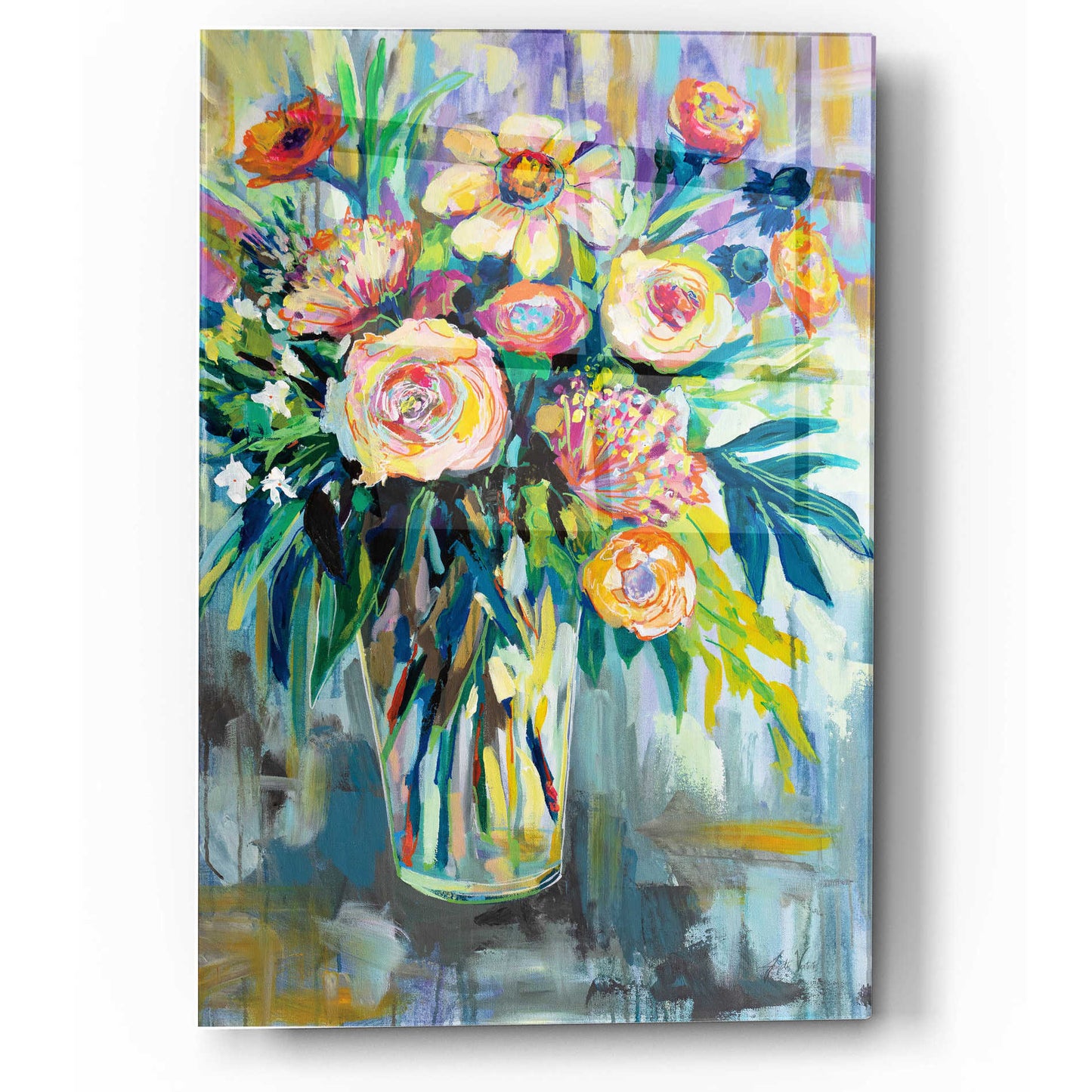 Epic Art 'Summer Happiness' by Jeanette Vertentes, Acrylic Glass Wall Art,12x16