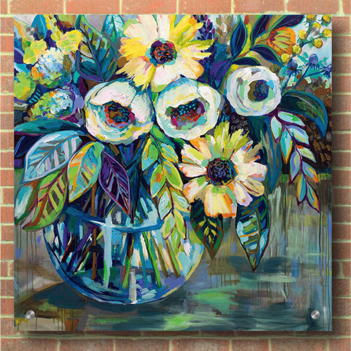 Epic Art 'Blue Light' by Jeanette Vertentes, Acrylic Glass Wall Art,36x36